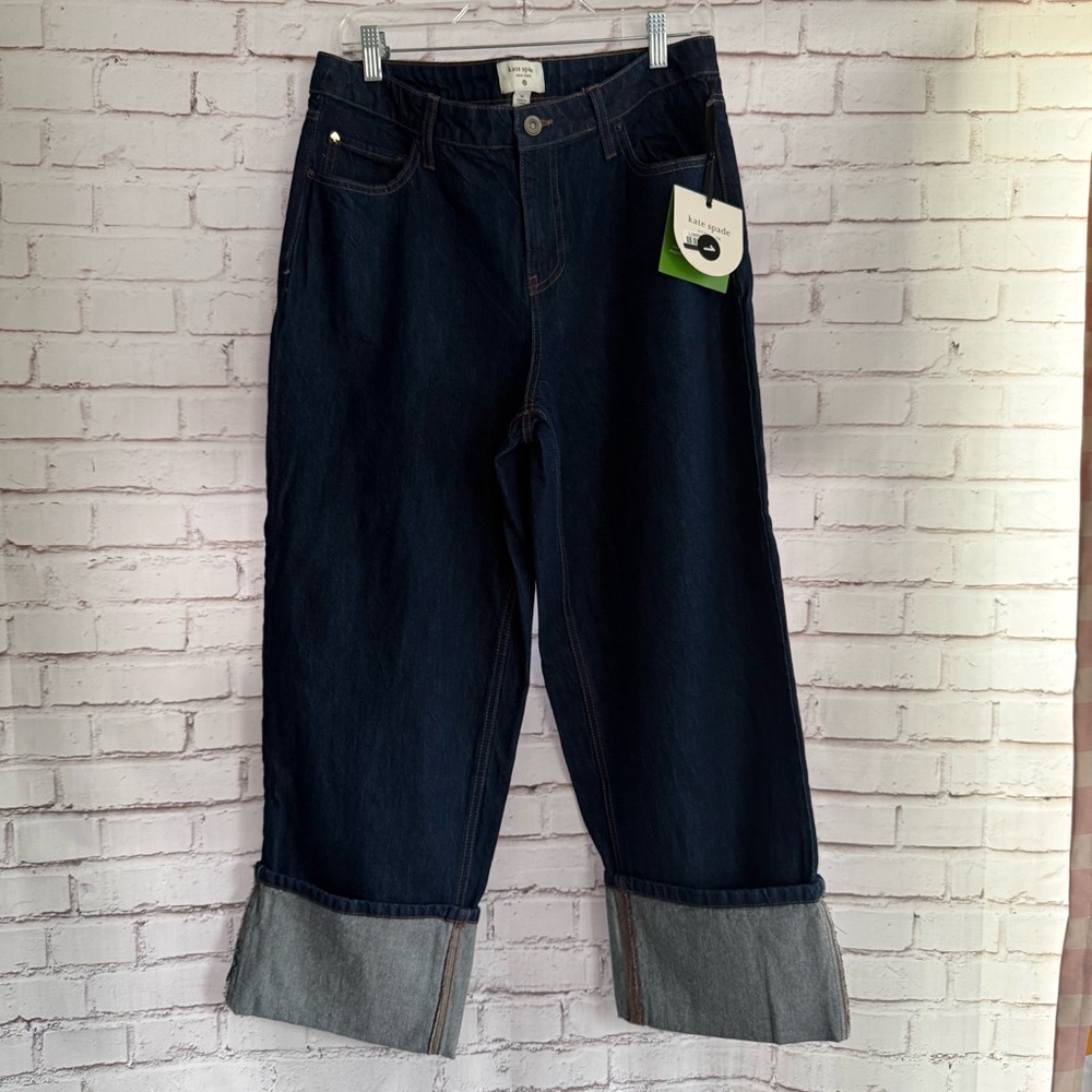 Kate Spade Dark Blue Wide-Leg Jeans